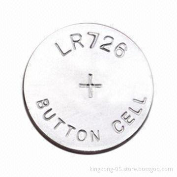 LR726 Alkaline ZN-MN Button-cell Battery, 1.5V Voltage, 2.6mm Height